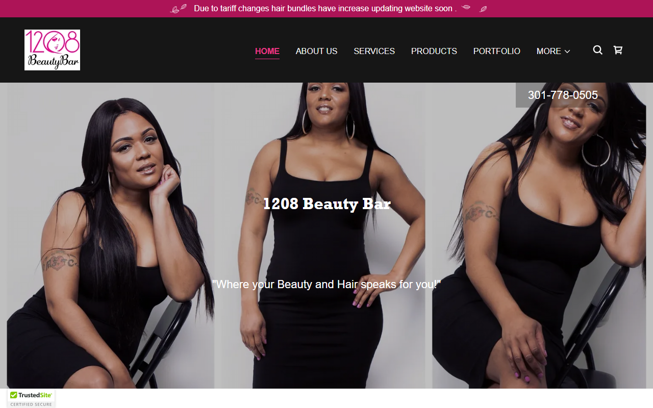 1208beautybar.com screenshot