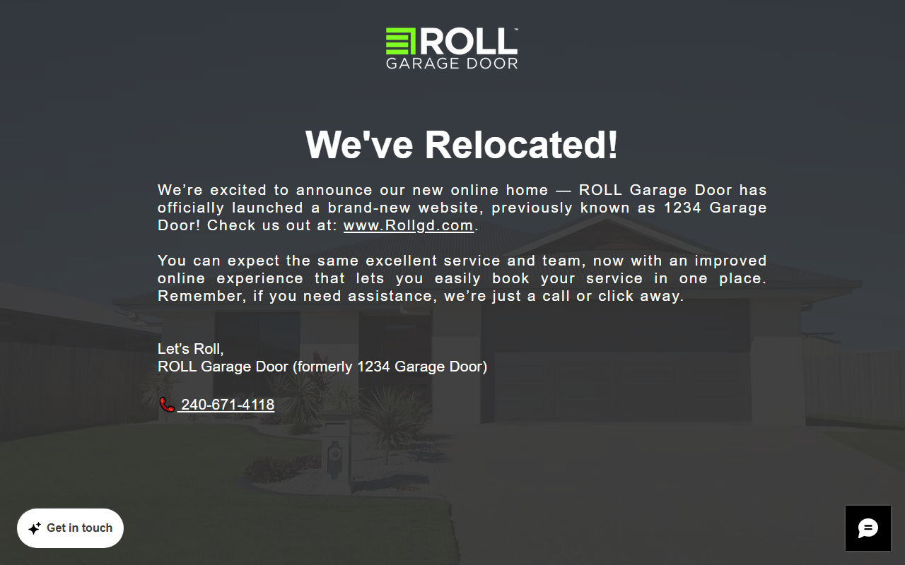 1234garagedoor.com screenshot