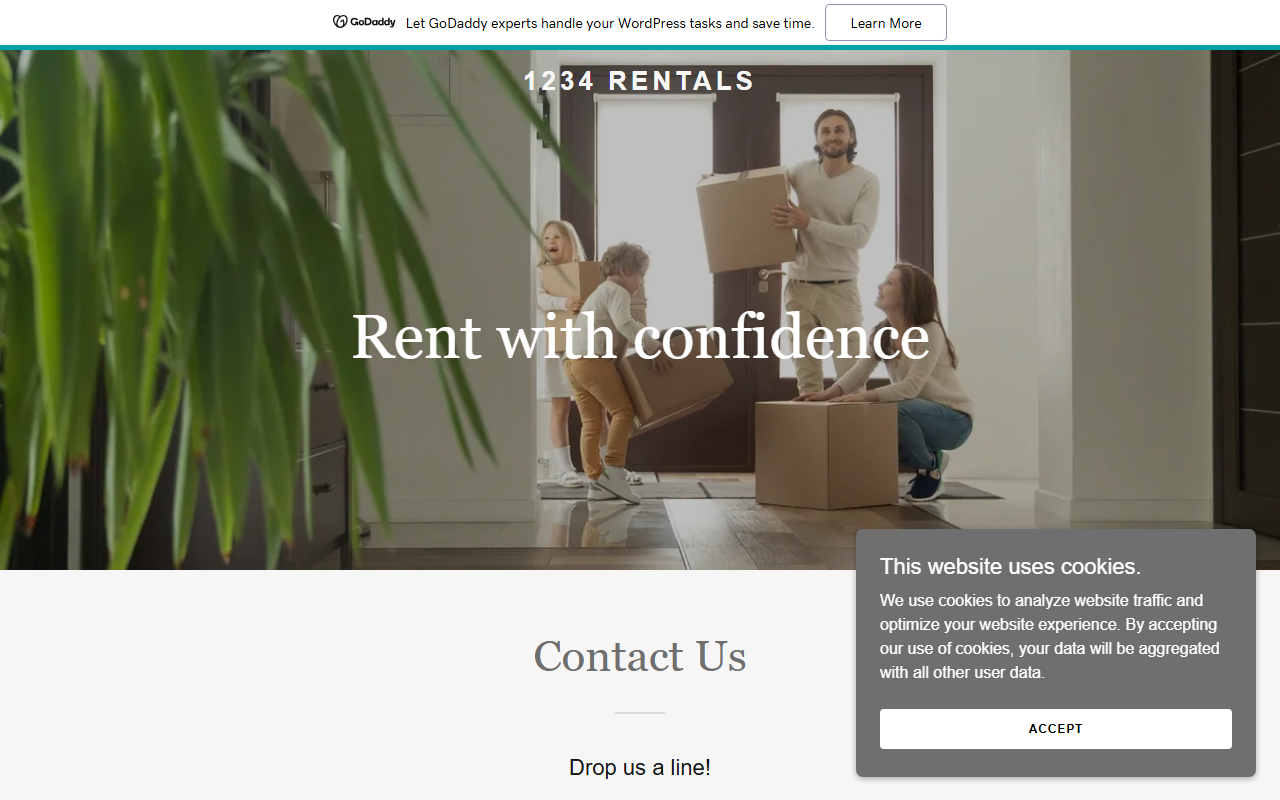 1234rentals.com screenshot