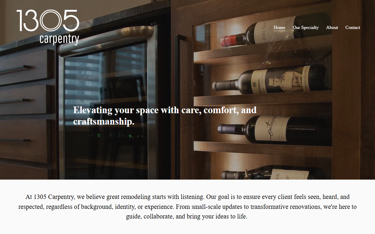 1305carpentry.com screenshot