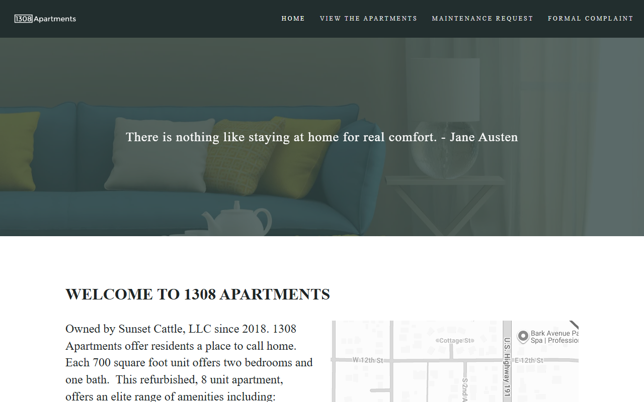 1308apartments.com screenshot