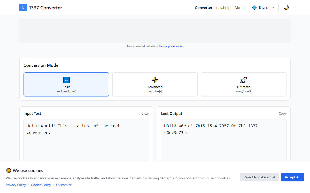 1337converter.com screenshot