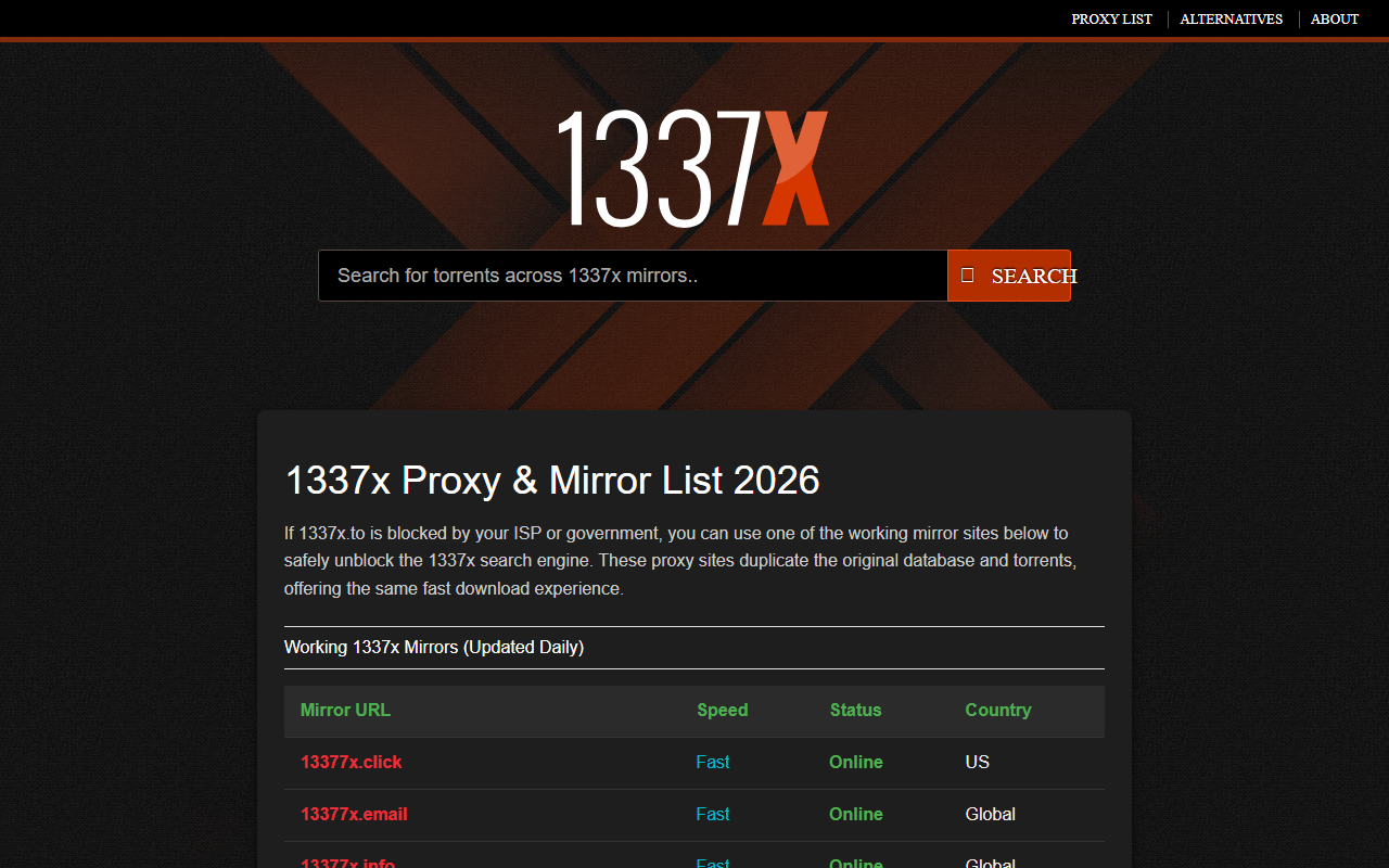 1337xmirror.com screenshot