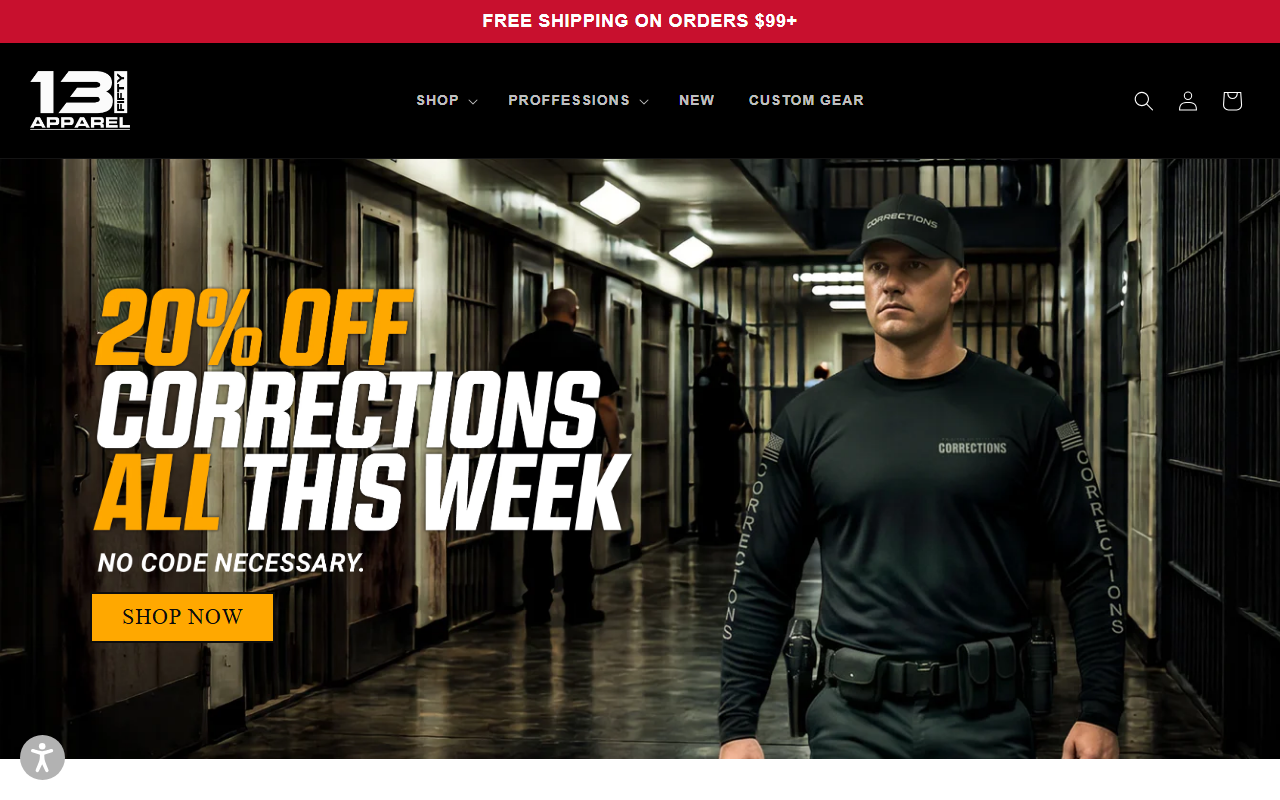 1350apparel.com screenshot