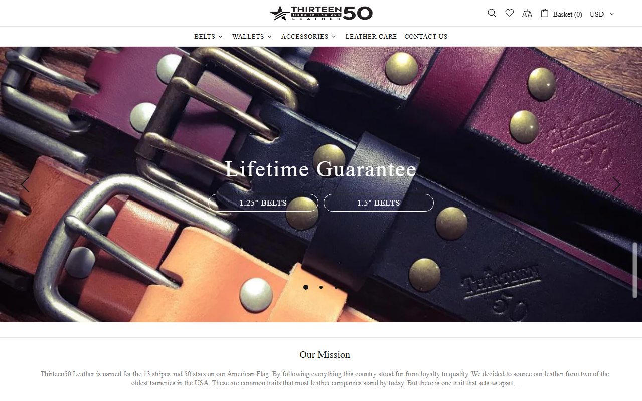 1350leather.com screenshot