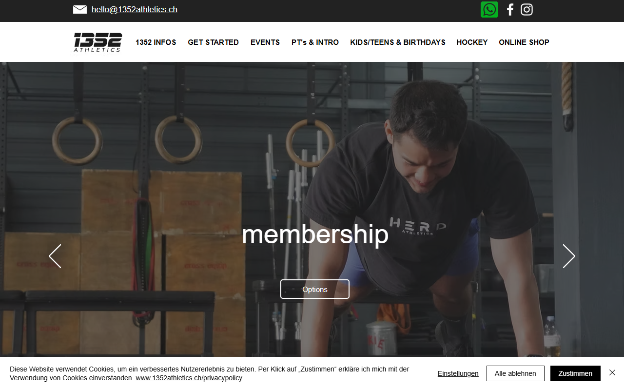 1352athletics.com screenshot