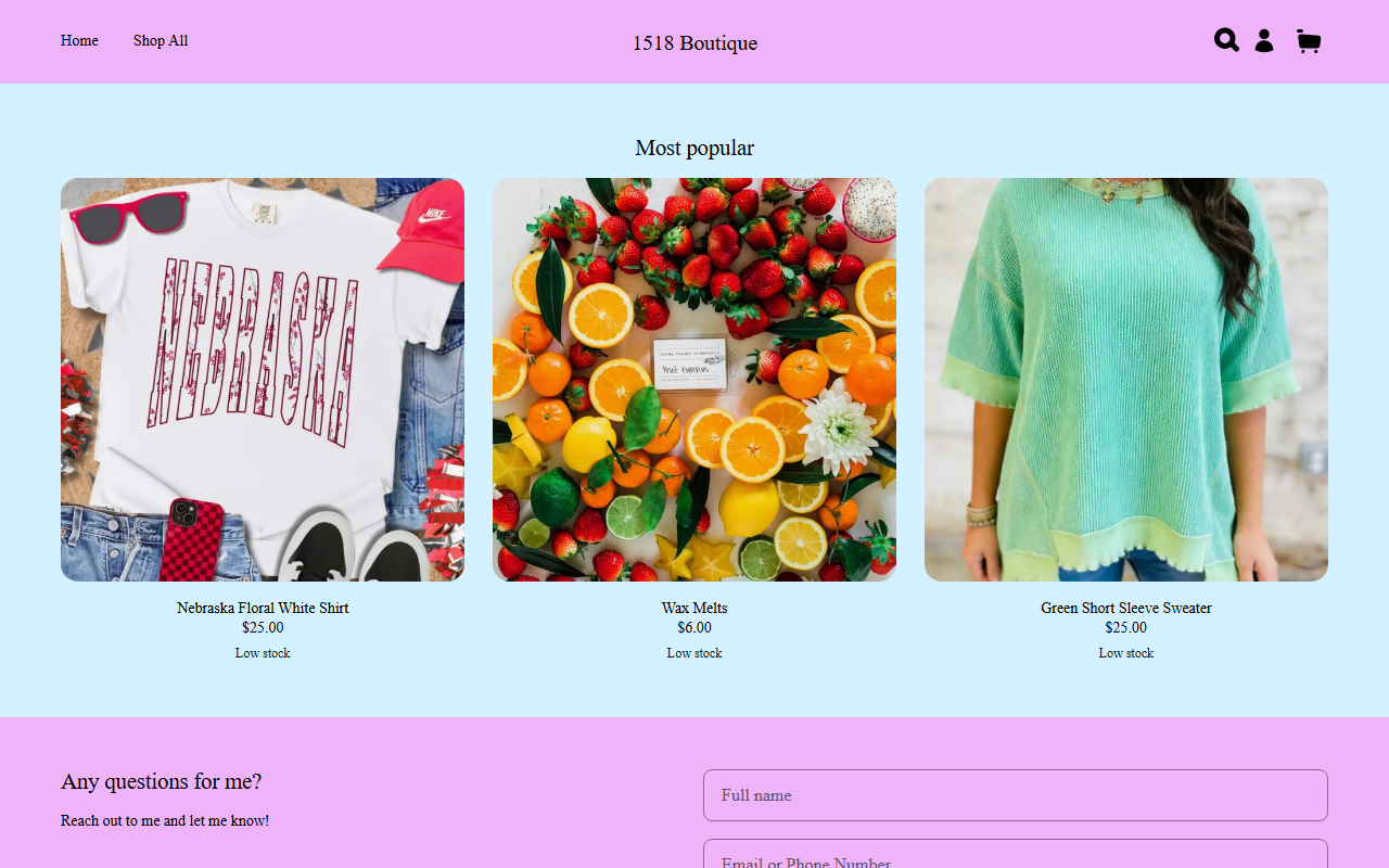 1518boutique.com screenshot