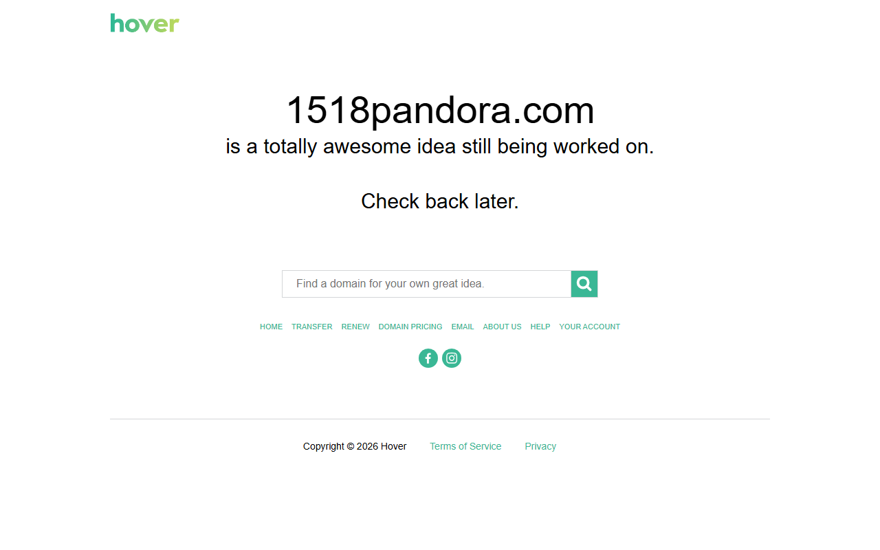 1518pandora.com screenshot