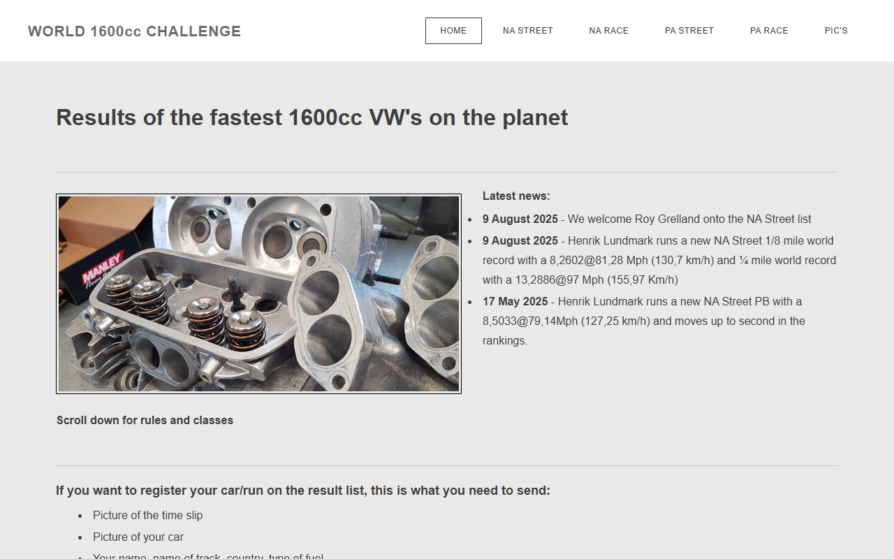 1600challenge.com screenshot
