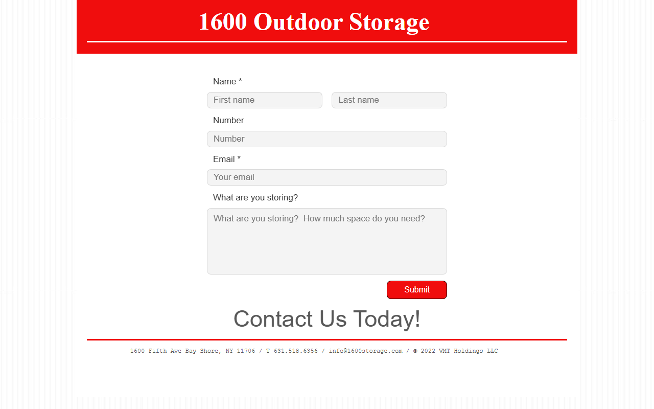 1600storage.com screenshot
