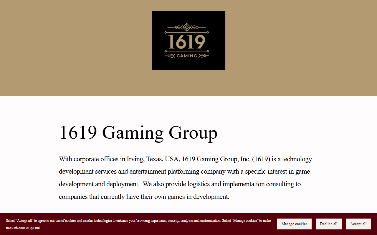 1619gaminggroup.com screenshot