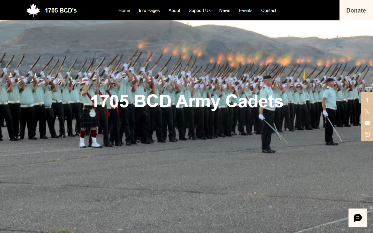 1705armycadets.com screenshot