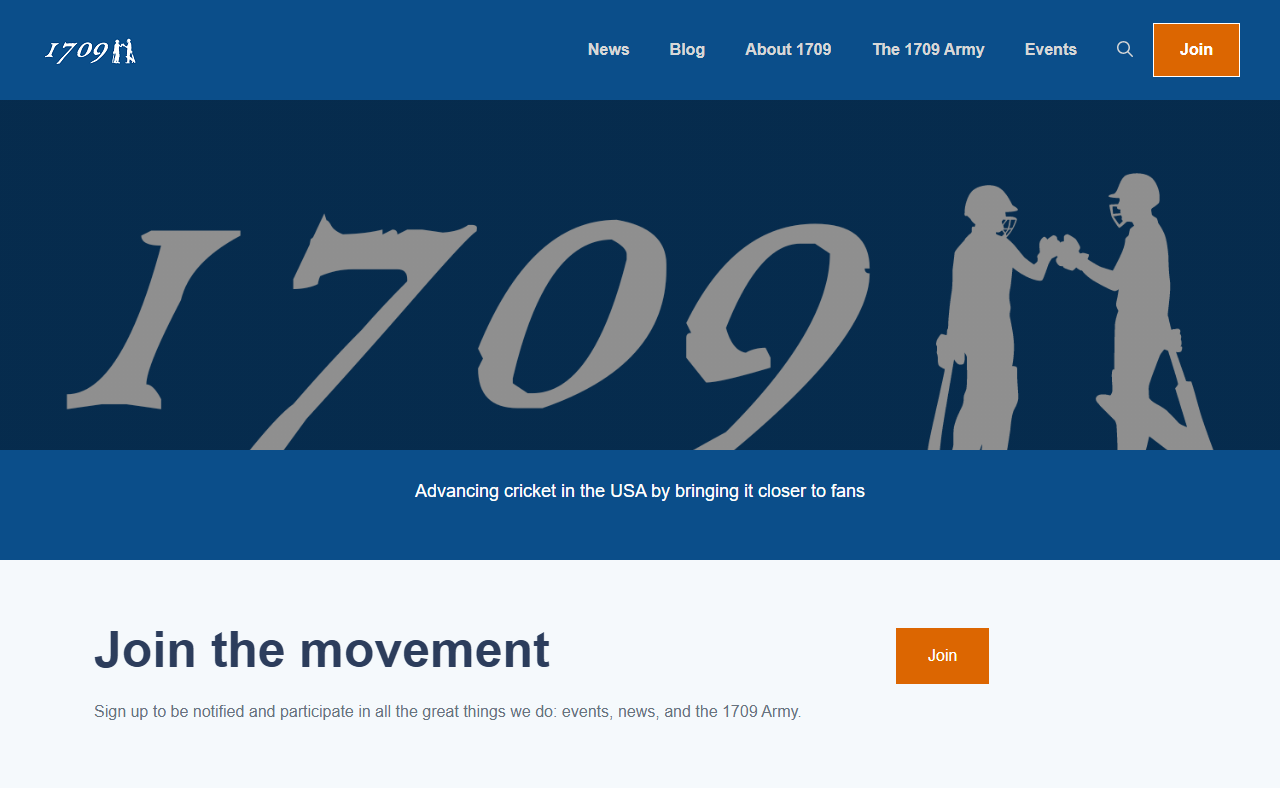 1709cricket.com screenshot