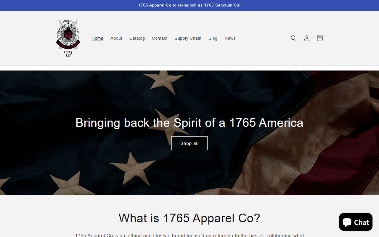 1765apparel.com screenshot
