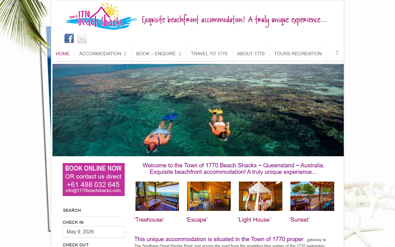 1770beachshacks.com screenshot