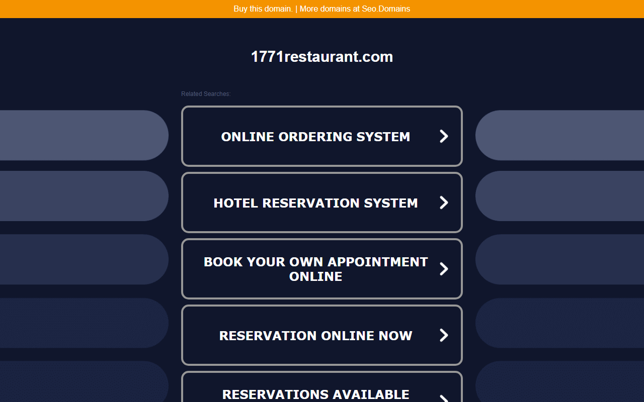1771restaurant.com screenshot
