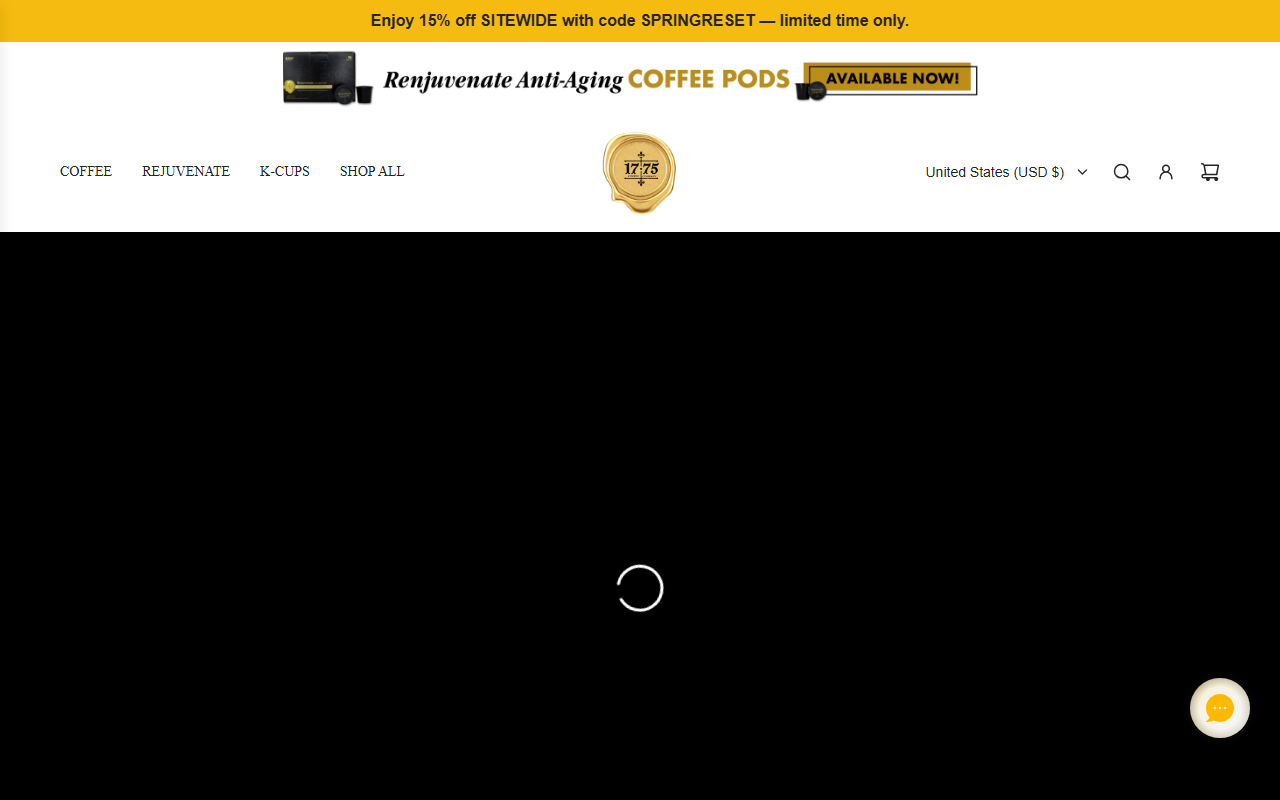 1775coffees.com screenshot