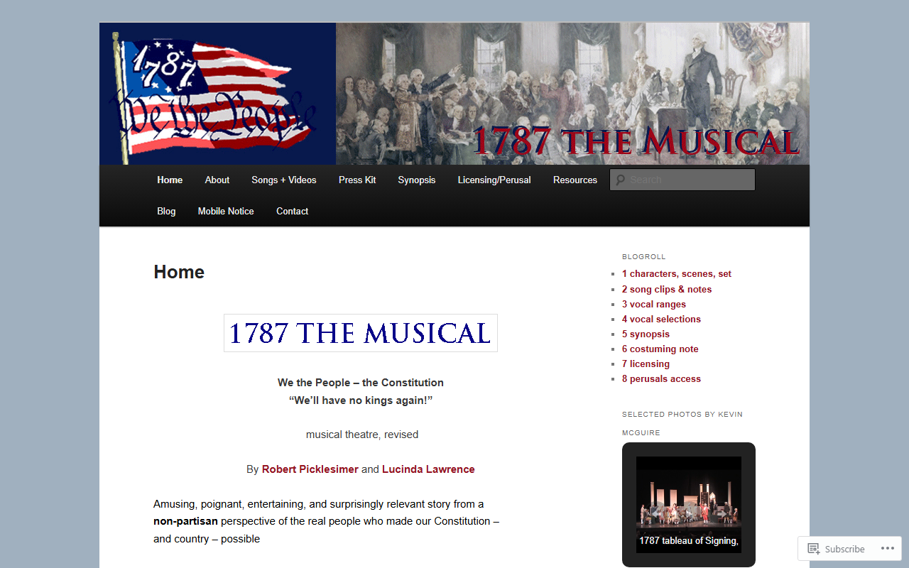 1787themusical.com screenshot