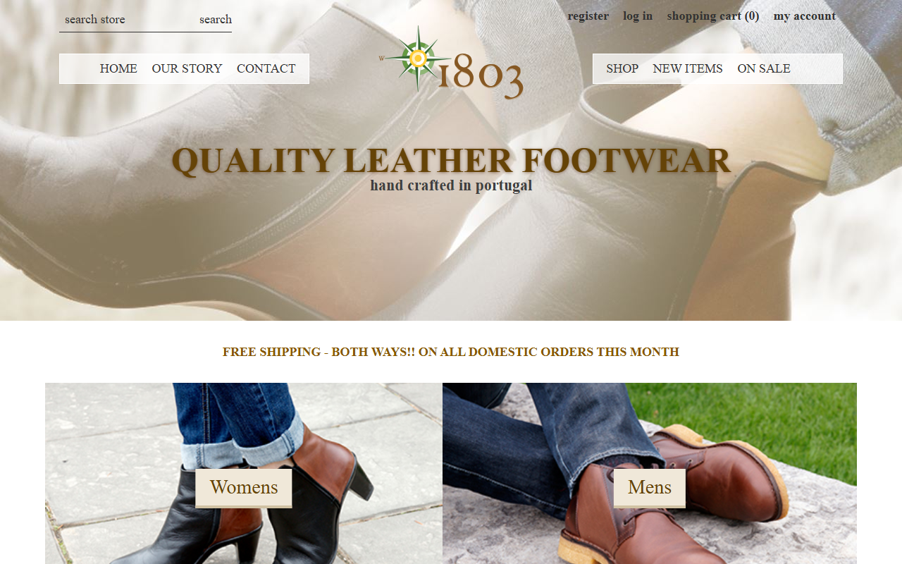 1803footwear.com screenshot