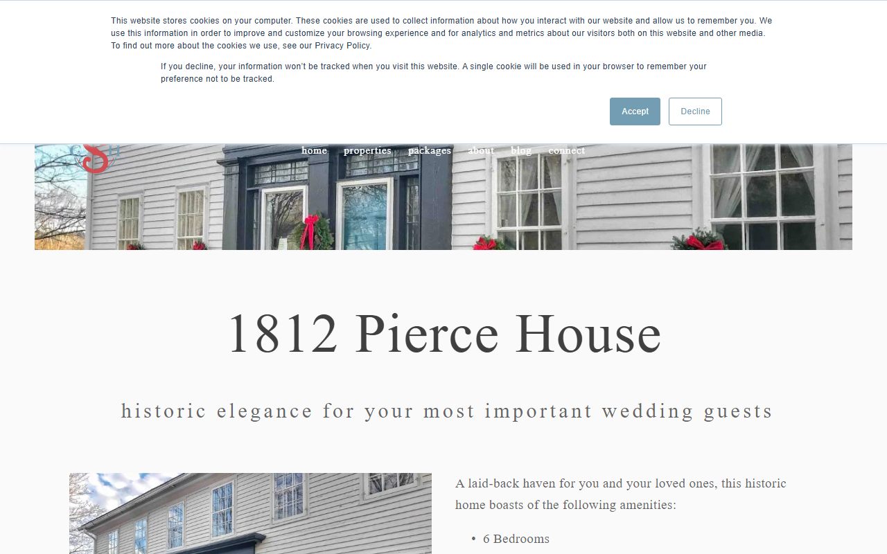 1812piercehouse.com screenshot