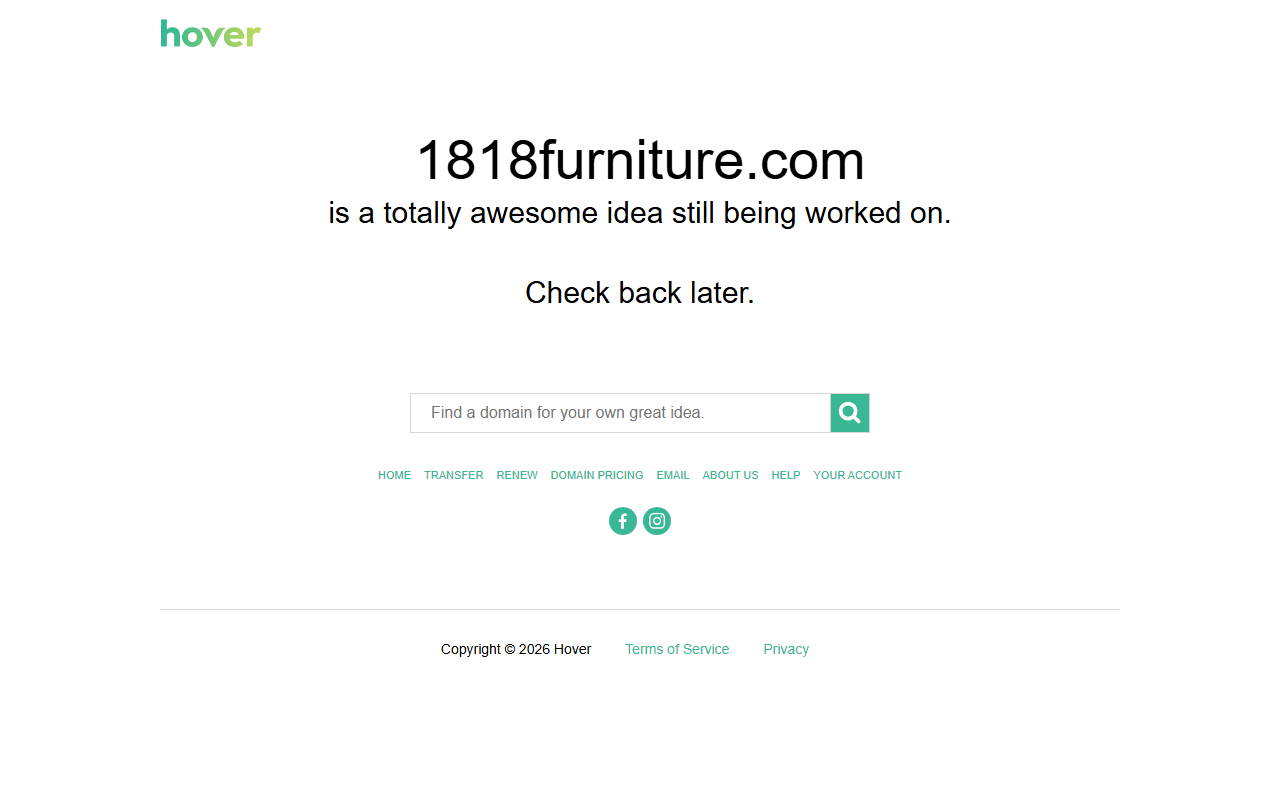 1818furniture.com screenshot
