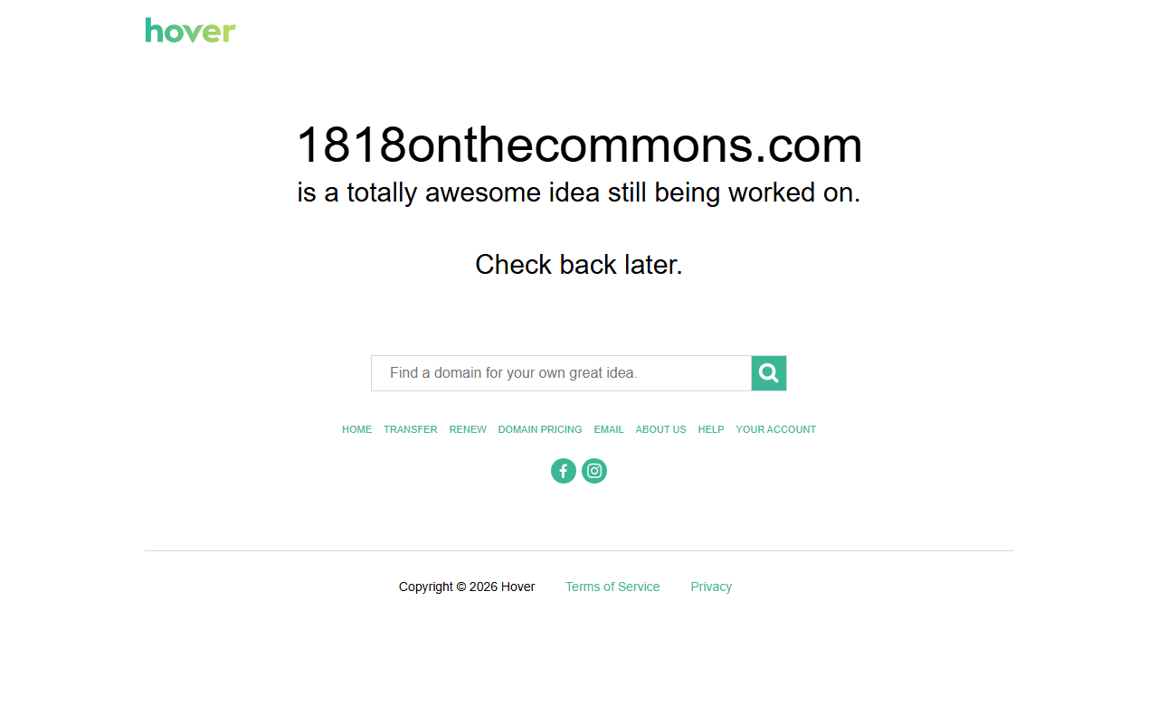 1818onthecommons.com screenshot