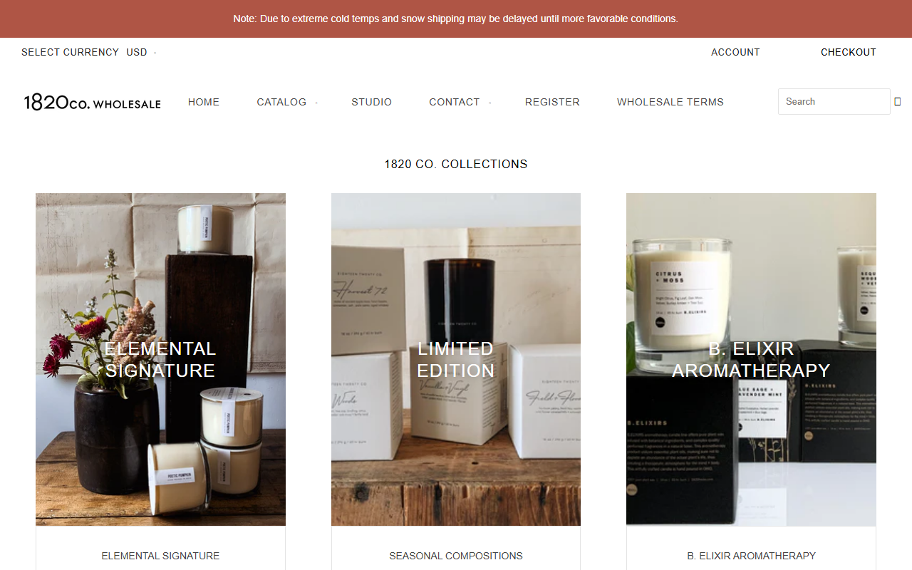 1820wholesale.com screenshot