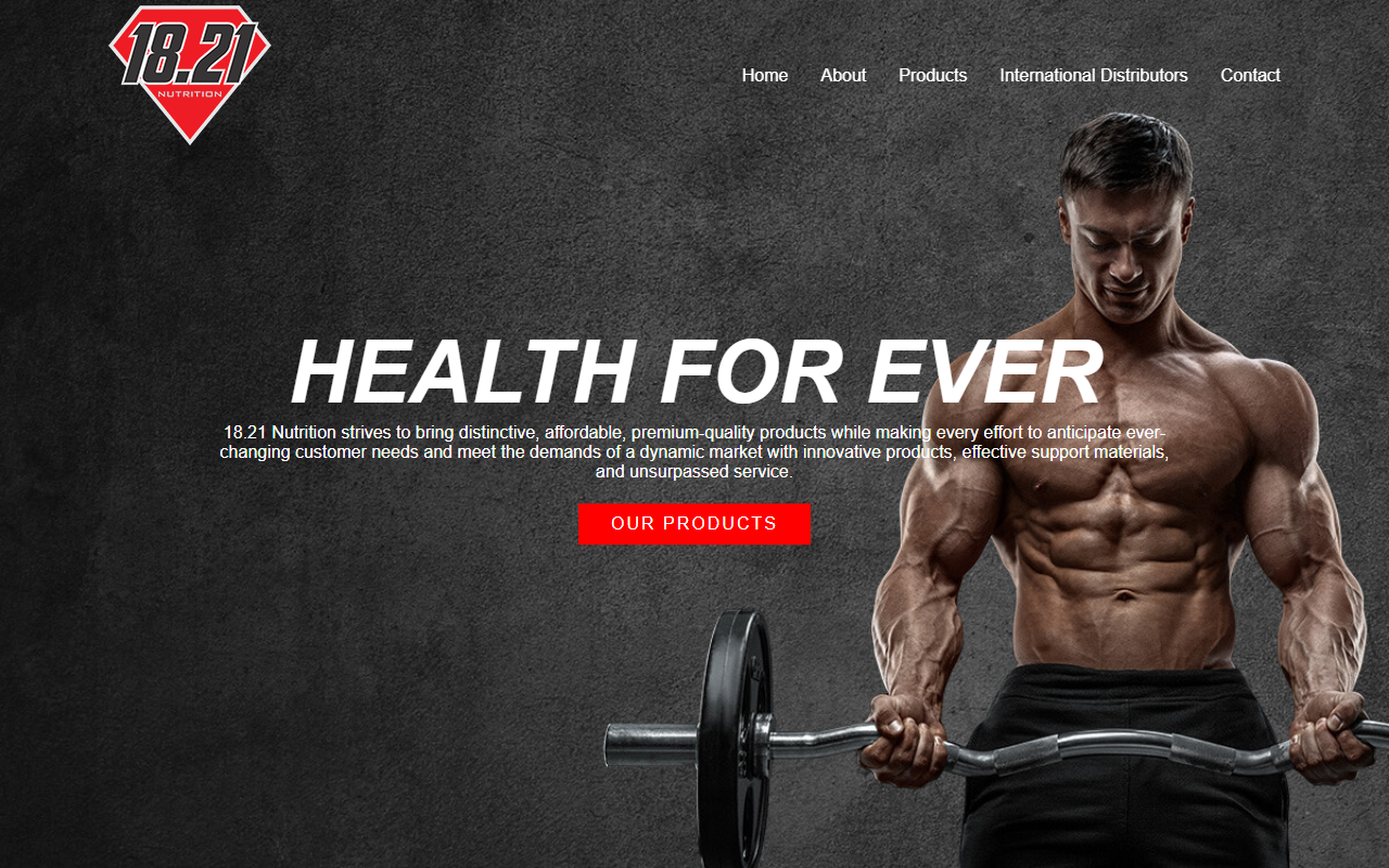 1821nutrition.com screenshot
