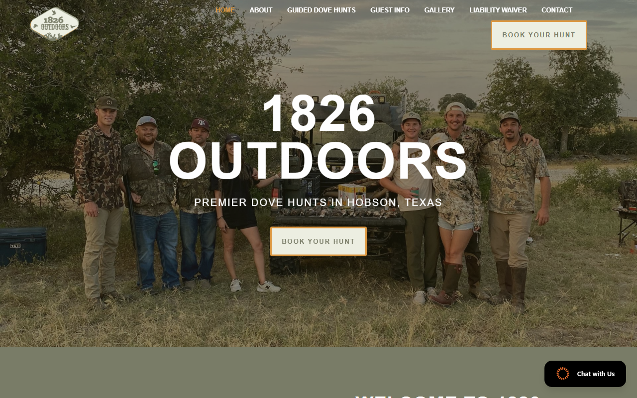 1826outdoors.com screenshot
