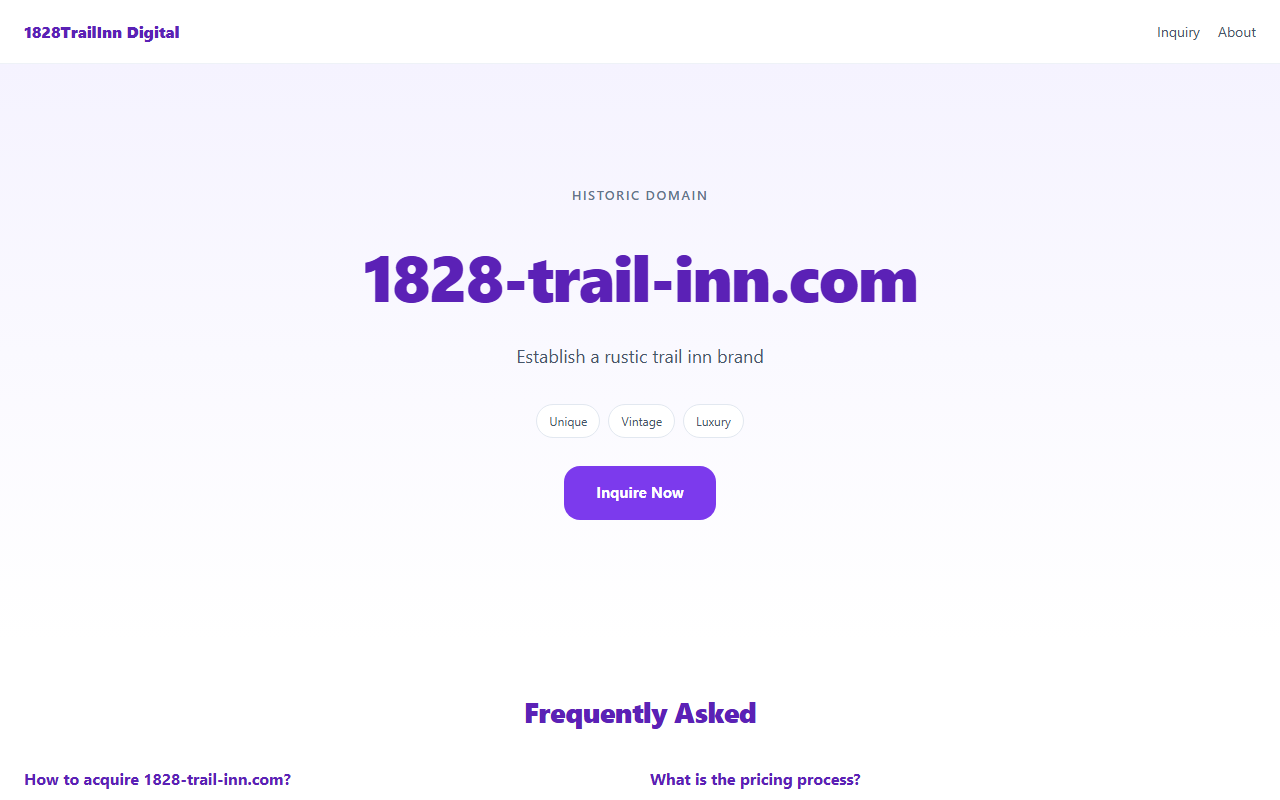 1828-trail-inn.com screenshot
