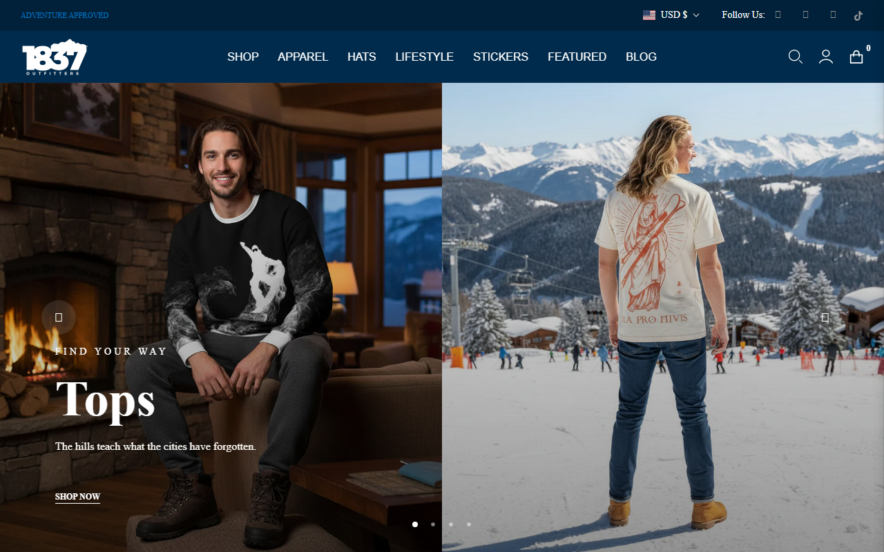 1837outfitters.com screenshot