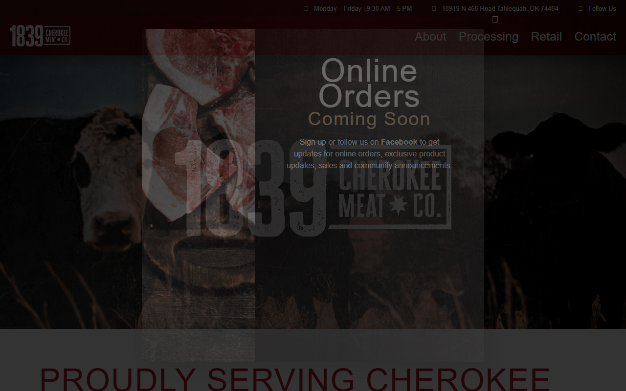 1839cherokeemeat.com screenshot