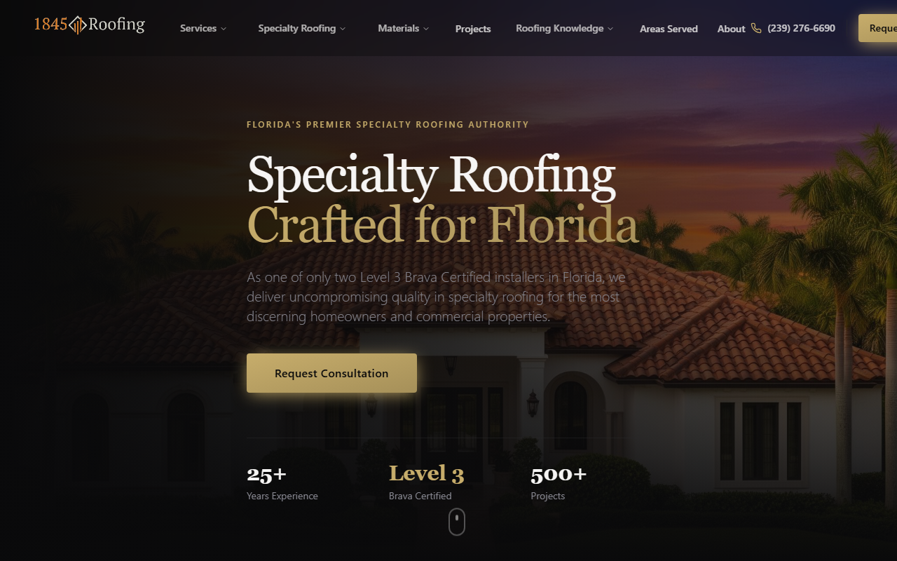 1845roofing.com screenshot