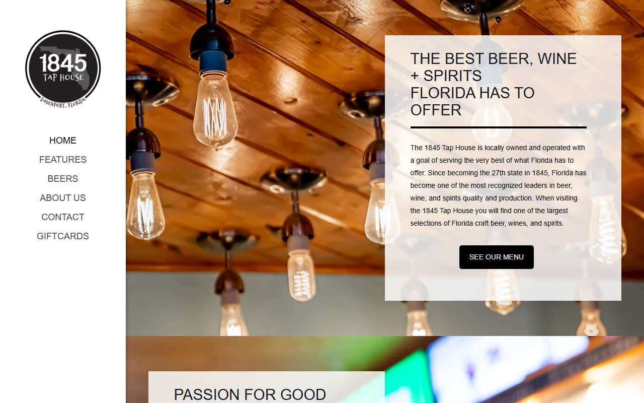 1845taphouse.com screenshot