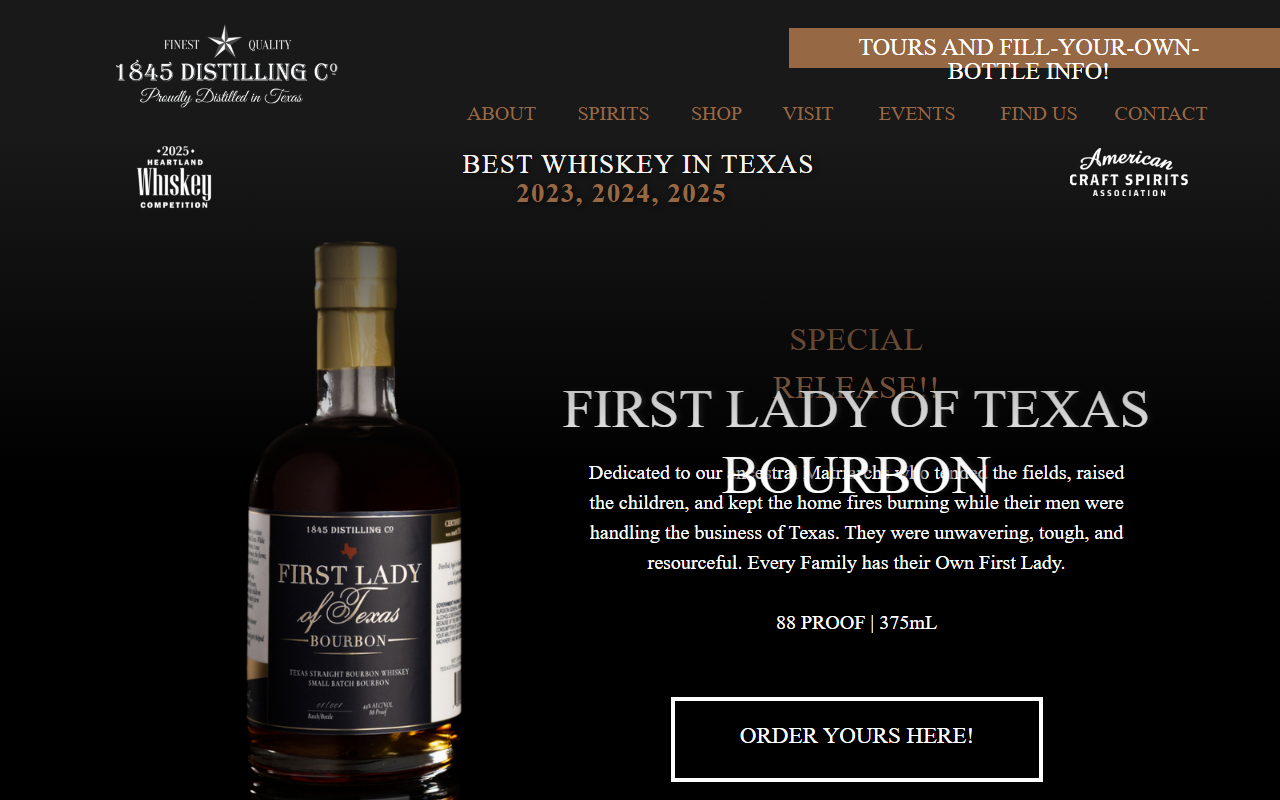 1845whiskeys.com screenshot