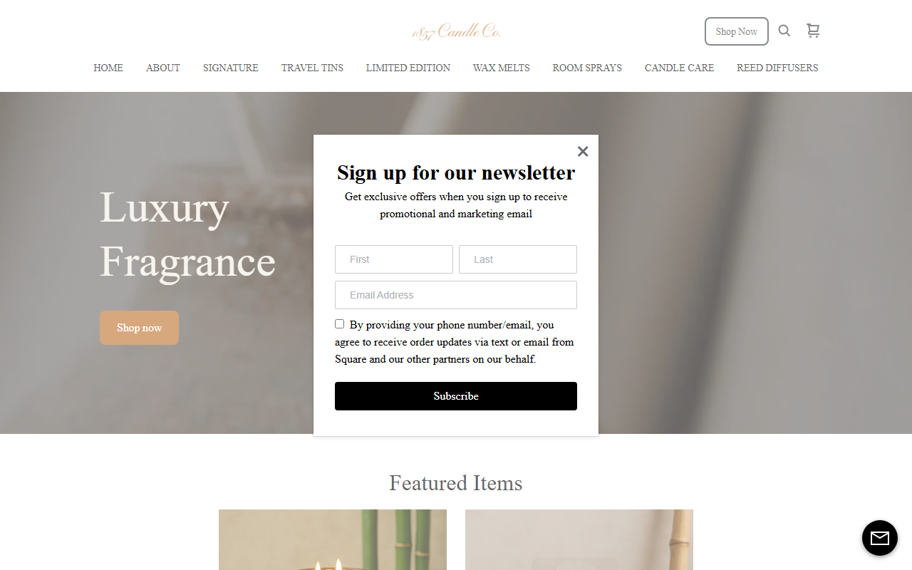 1857candleco.com screenshot