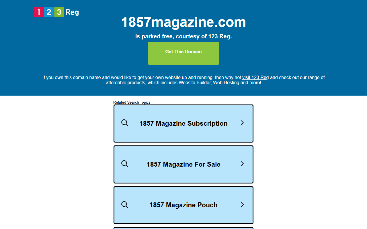 1857magazine.com screenshot