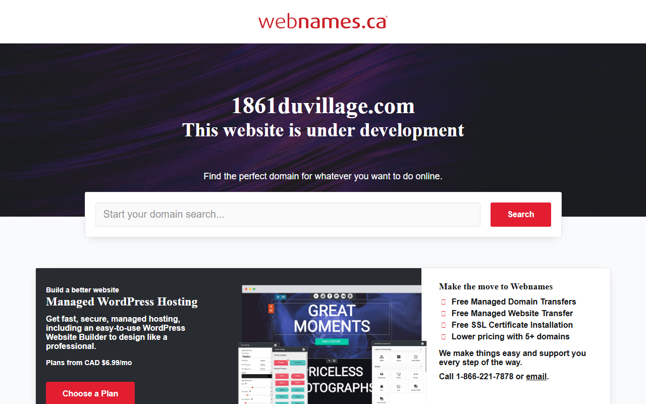 1861duvillage.com screenshot