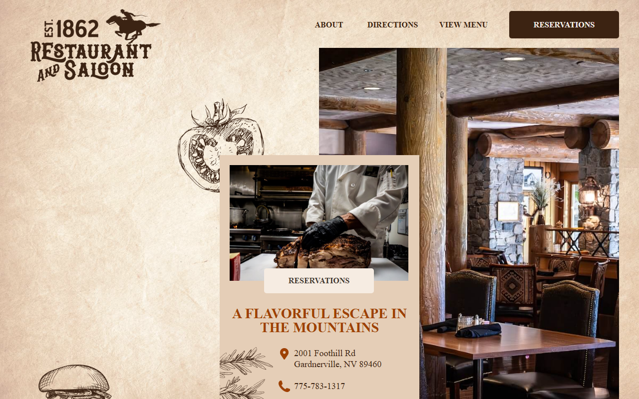 1862restaurant.com screenshot