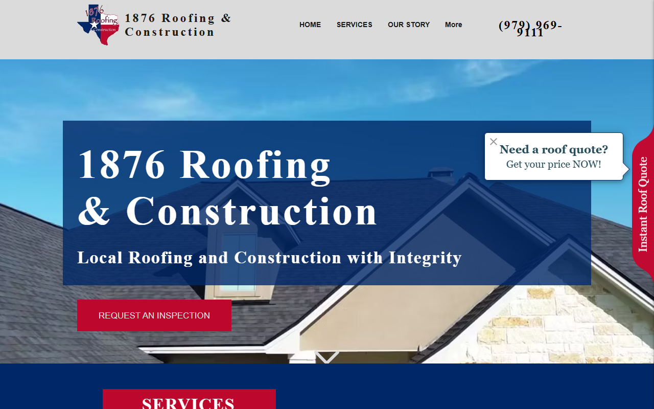 1876roofing.com screenshot