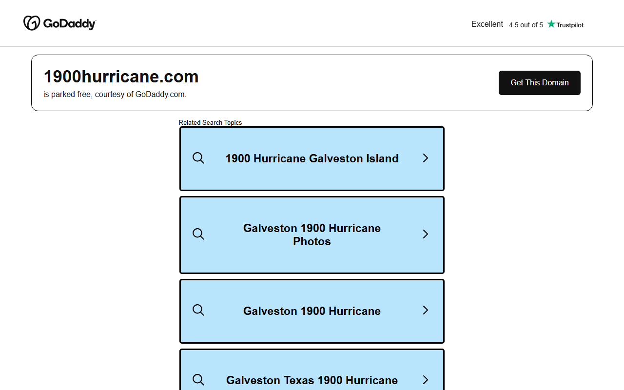 1900hurricane.com screenshot