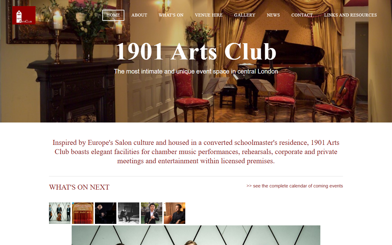 1901artsclub.com screenshot