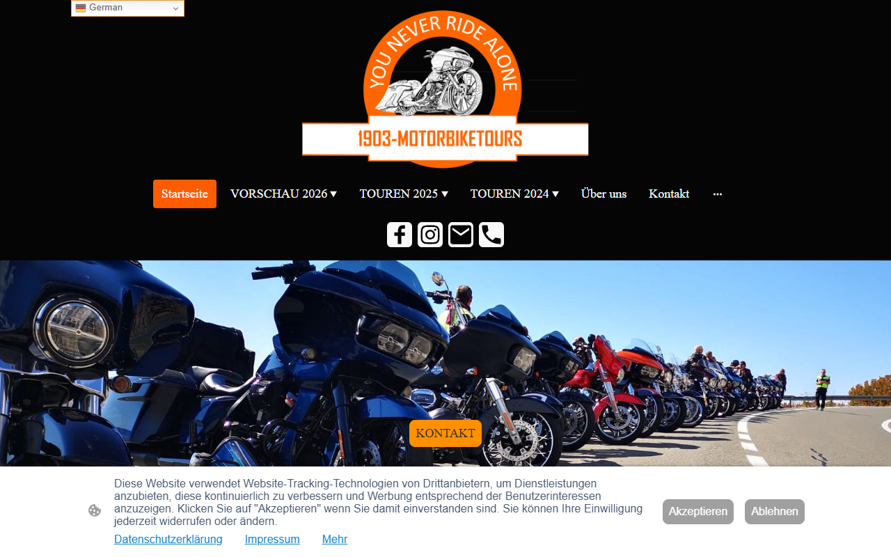 1903biketours.com screenshot