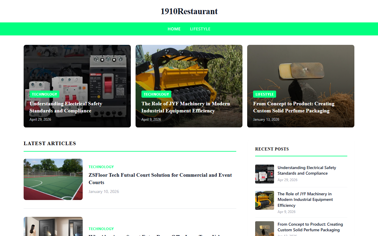 1910restaurant.com screenshot