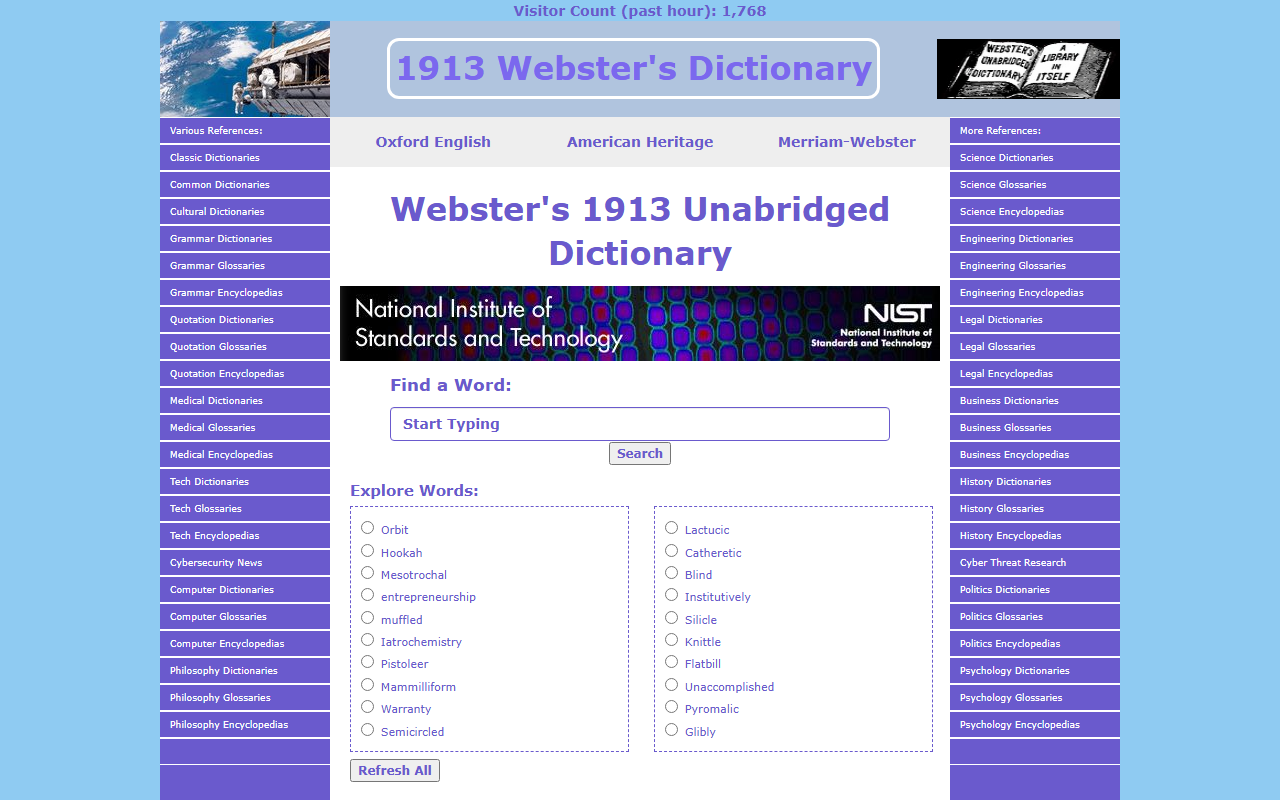 1913websters.com screenshot