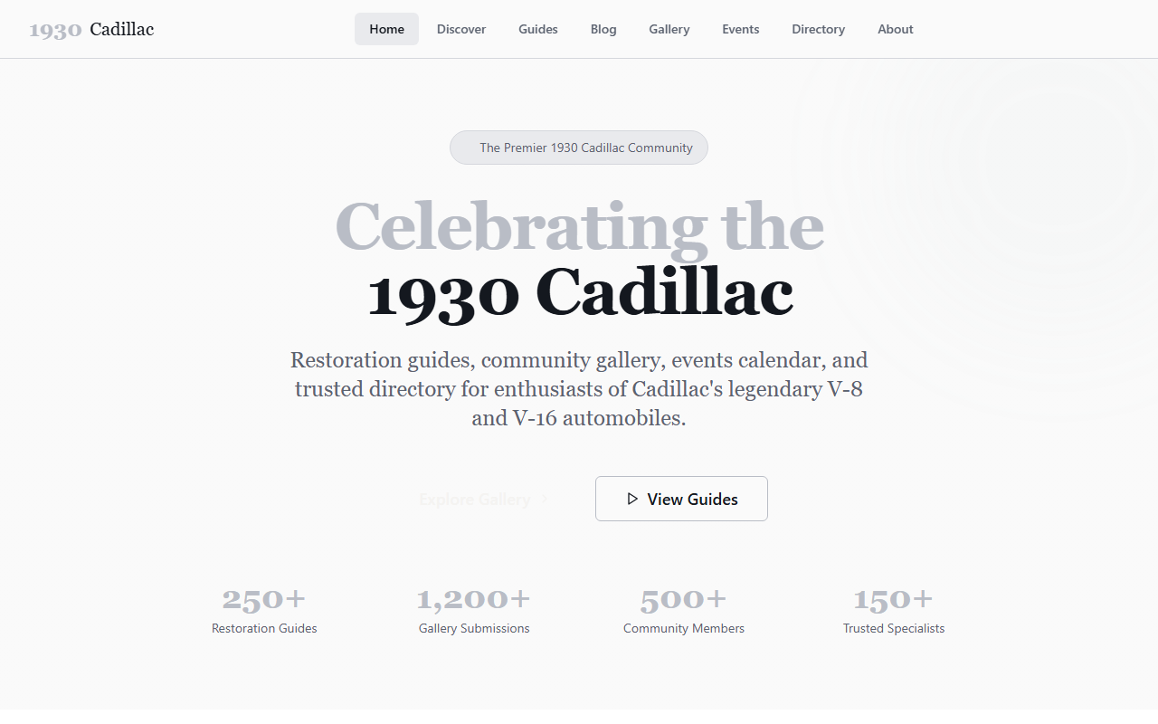 1930cadillac.com screenshot
