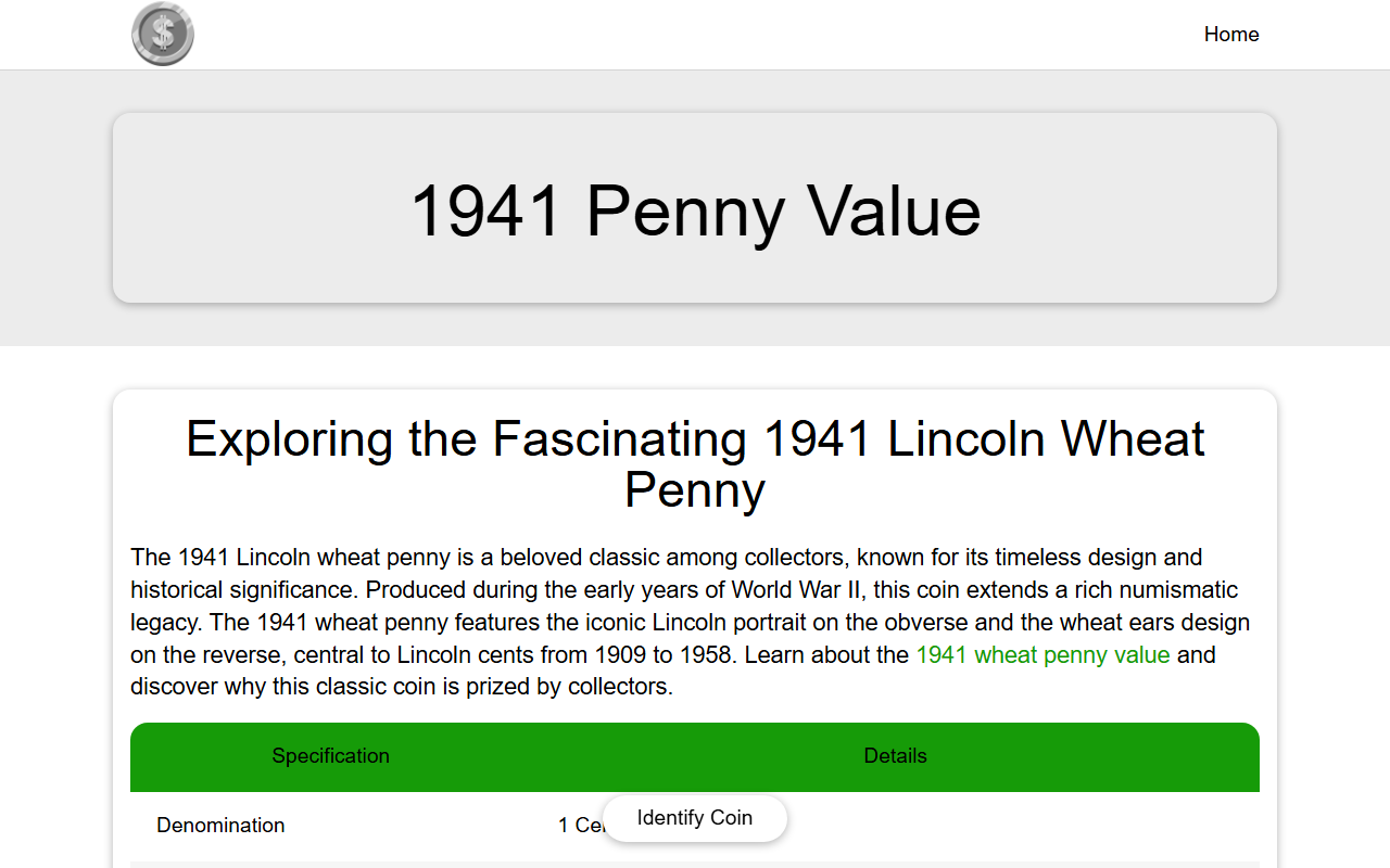 1941pennyvalue.com screenshot