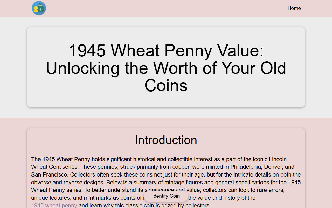1945pennyvalue.com screenshot