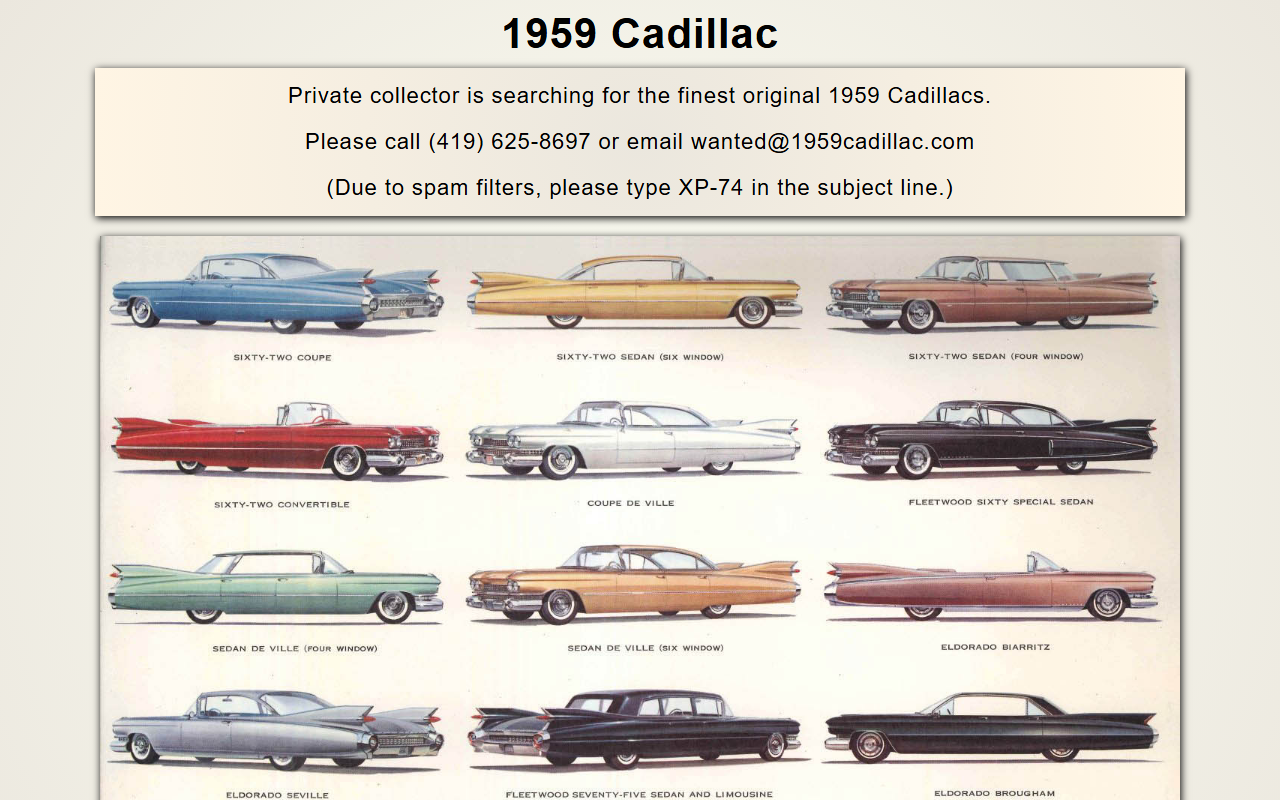 1959cadillac.com screenshot