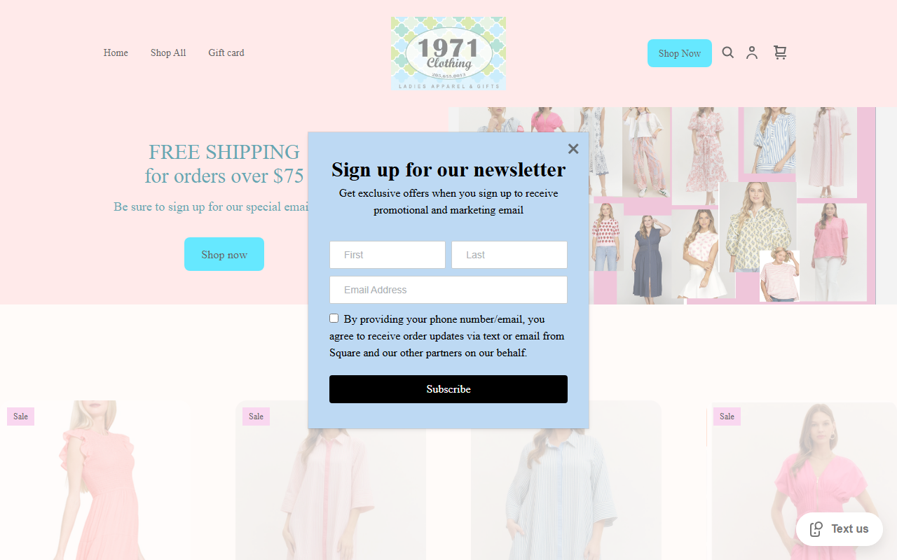 1971clothing.com screenshot